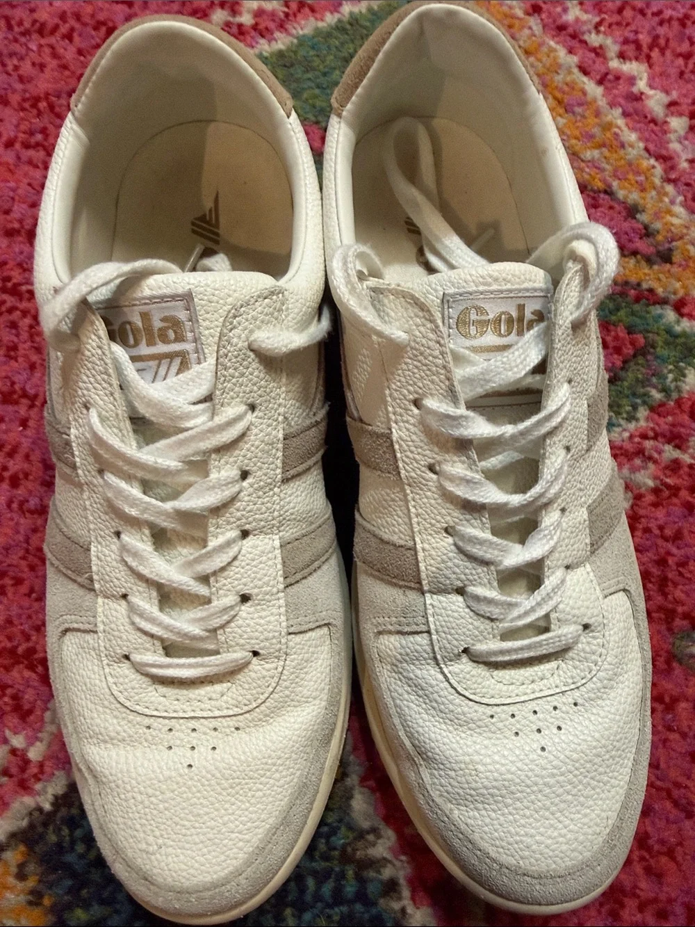 Gola White & Taupe Classic Low-Top Sneakers - Picture 2 of 6